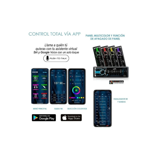 Autoestereo Bluetooth Steelpro Axel-11 Caratula Desmontable