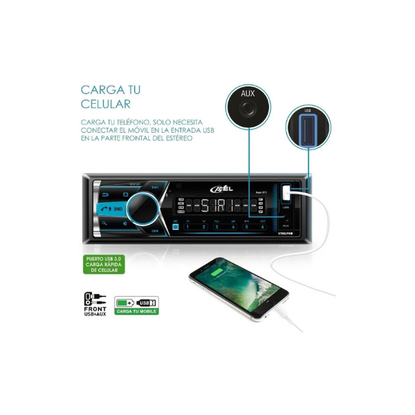 Autoestereo Bluetooth Steelpro Axel-11 Caratula Desmontable