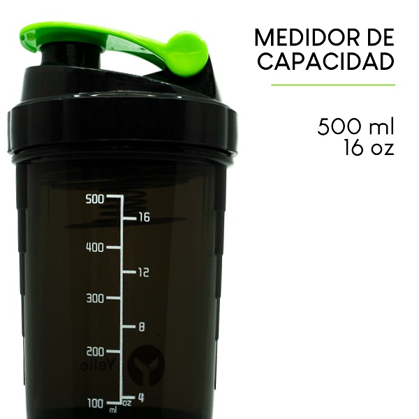 Vaso Shaker Mezclador Para Proteína Agitador. Verde
