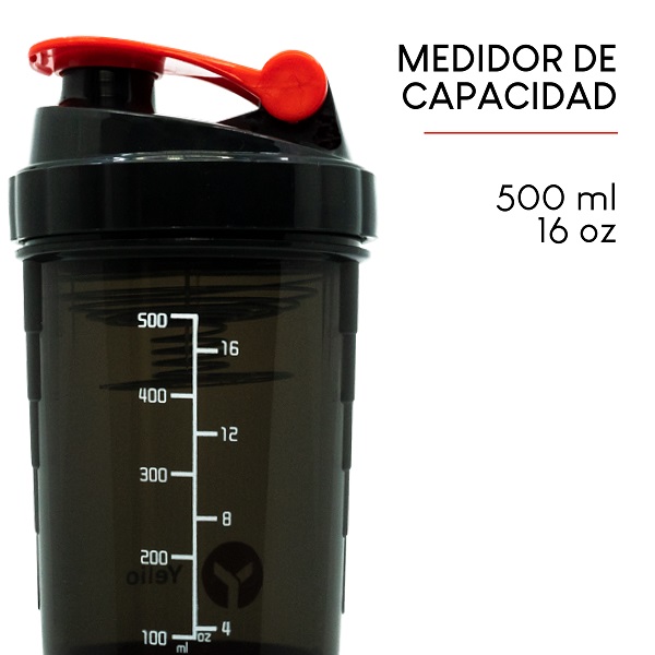 Vaso Shaker Mezclador Para Proteína Agitador. Rojo