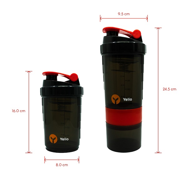Vaso Shaker Mezclador Para Proteína Agitador. Rojo