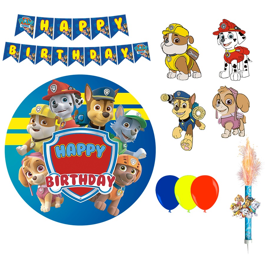 Kit Decoracion Set Globos Cumpleaños Fiesta Tematica Paw Patrol 