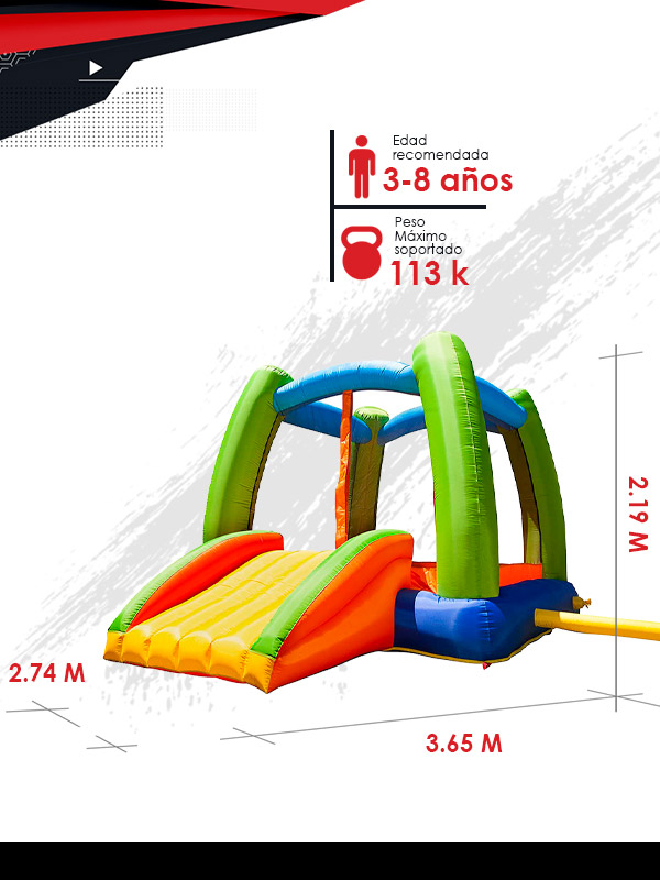Brincolín Inflable C/ Resbaladilla, Red, Bomba Eléctrica