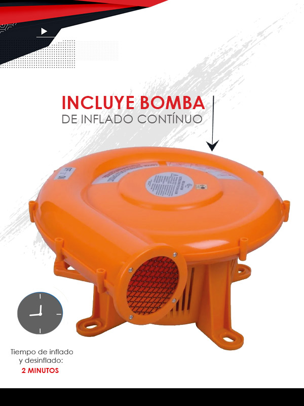 Brincolín Inflable C/ Resbaladilla, Red, Bomba Eléctrica