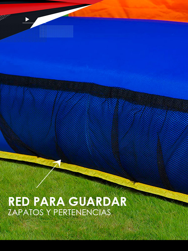 Brincolín Inflable C/ Resbaladilla, Red, Bomba Eléctrica