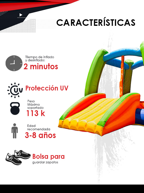 Brincolín Inflable C/ Resbaladilla, Red, Bomba Eléctrica