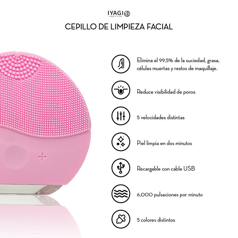 Cepillo De Limpieza Facial Eléctrico De Silicona Ultrasónico