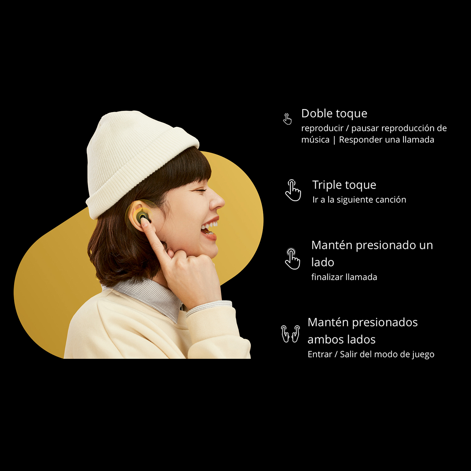 Audífonos Inalámbricos realme Buds Q Bluetooth 5.0 Amarillos