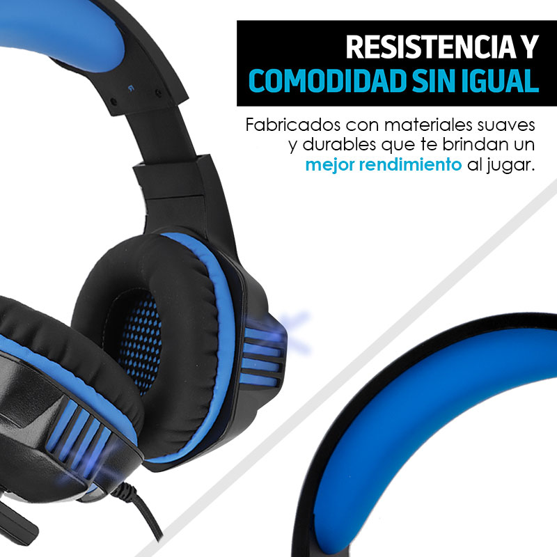 Audífonos Gamer Pro con Luz LED Sonido HD 360 G3000 Redlemon