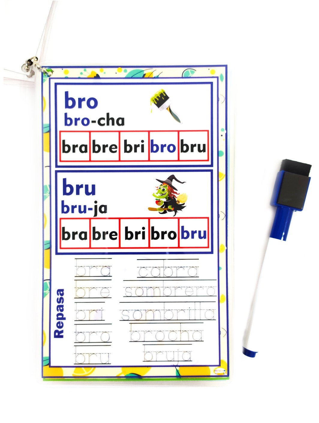 Tarjetas Sílabas compuestas Mágicas Borrables