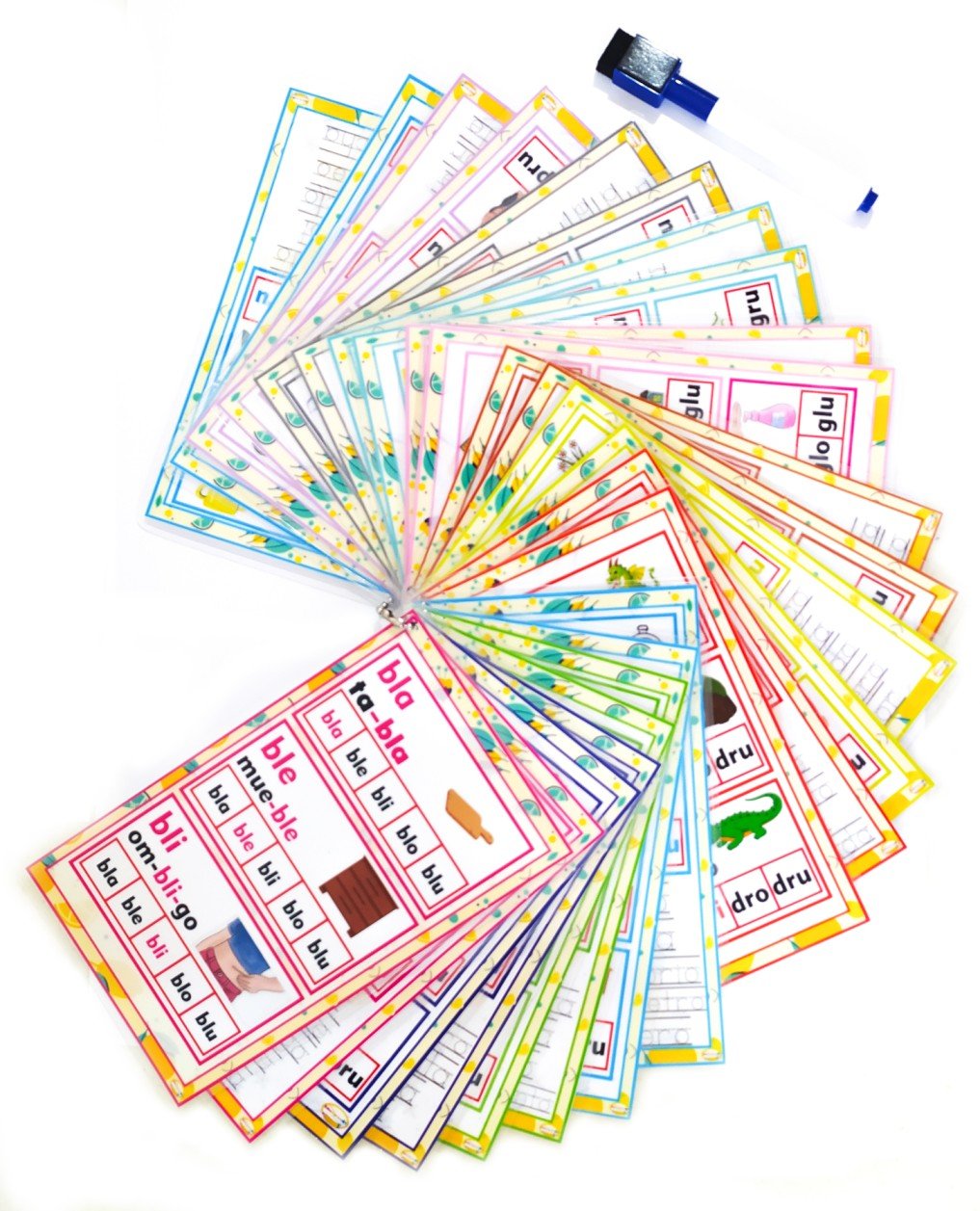 Tarjetas Sílabas compuestas Mágicas Borrables