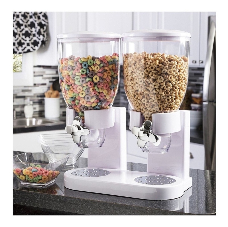 Dispensador De Cereales Doble Elegante Cocina Barra Buffet