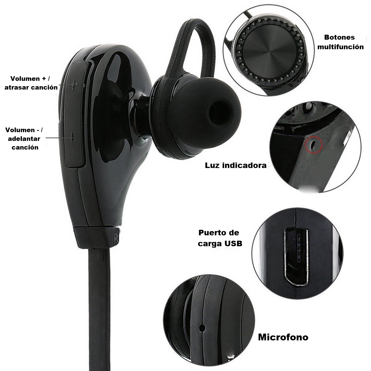 Auriculares Universales Con Cable, Micrófono, Botones Multifunción