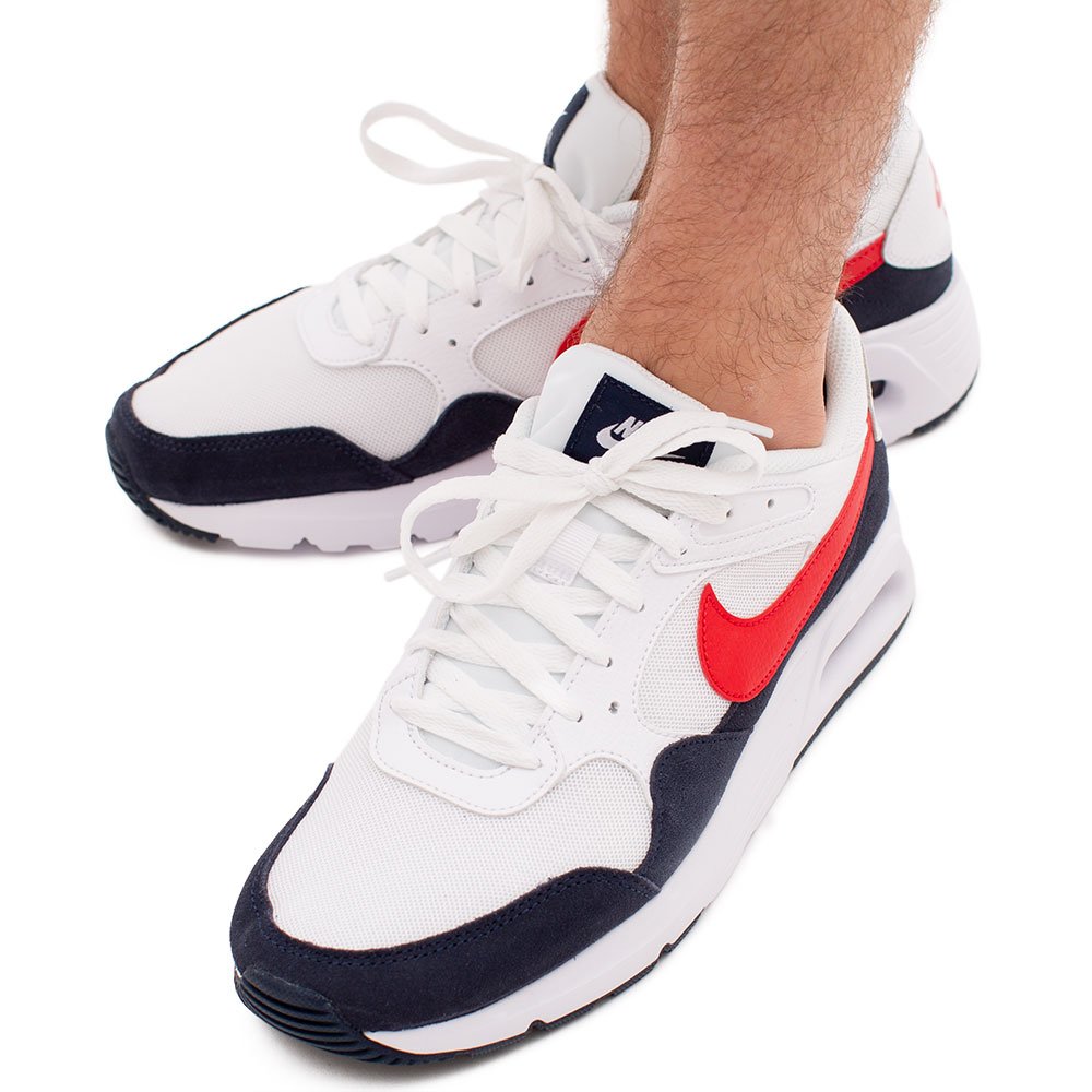 Tenis Nike Air Max SC Blanco Rojo Negro Hombre CW4555-103