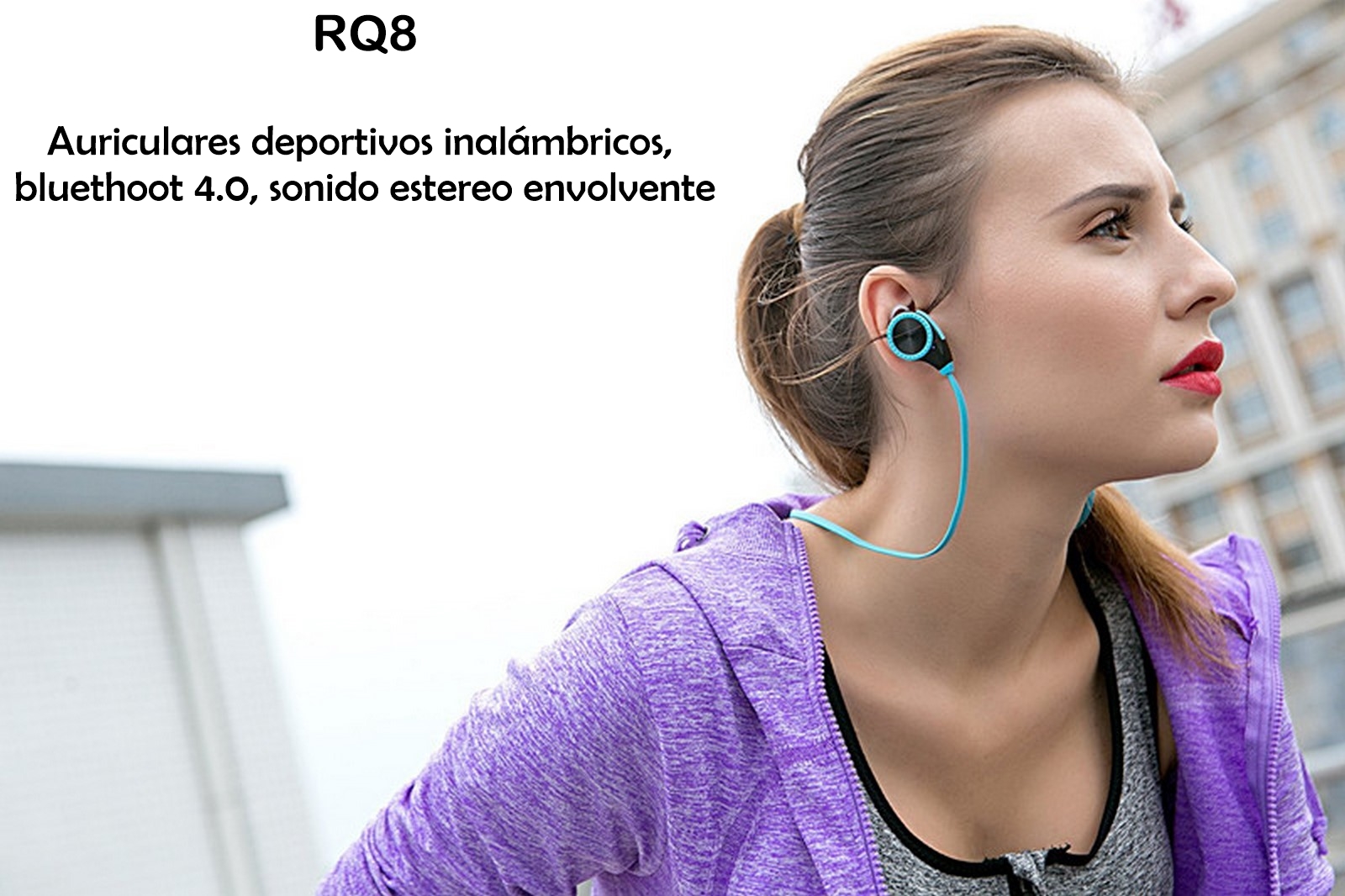 Audífonos, Deportivos Diseño Juvenil, Manos Libres, RQ8 Azul