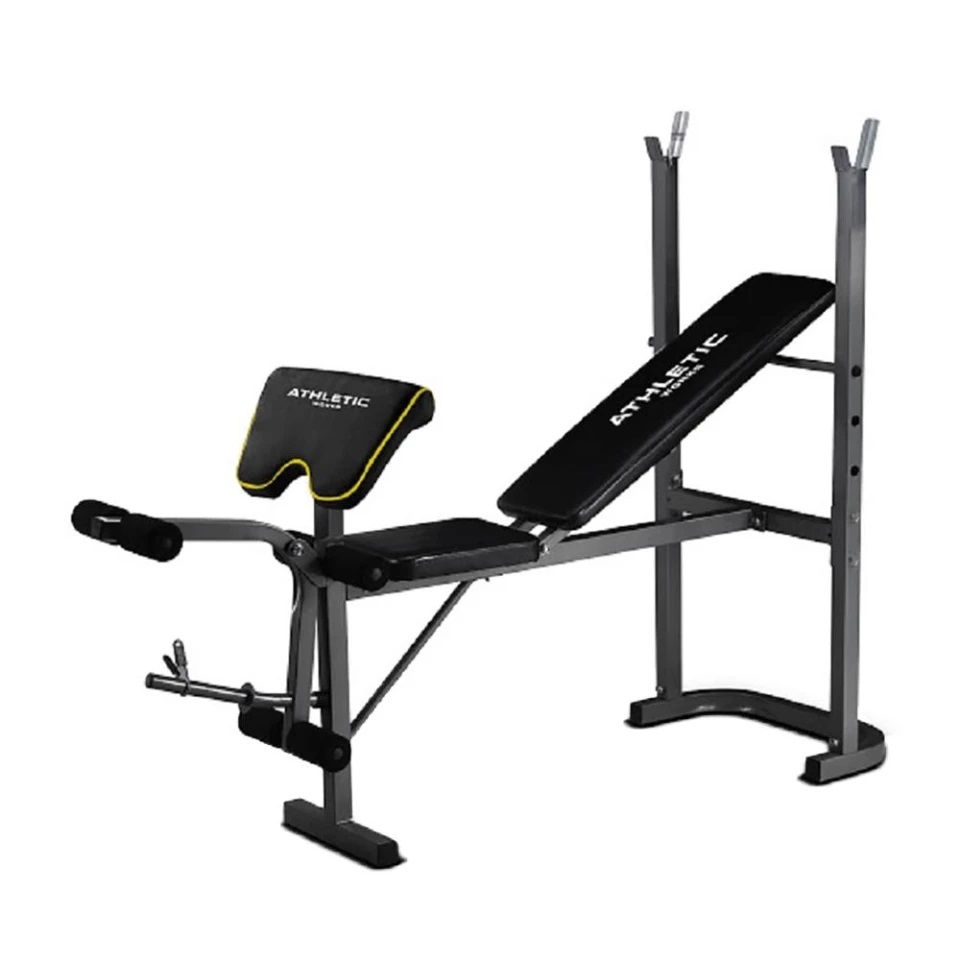 Banca De Ejercicio Fitness Multifuncional con barra y pesas