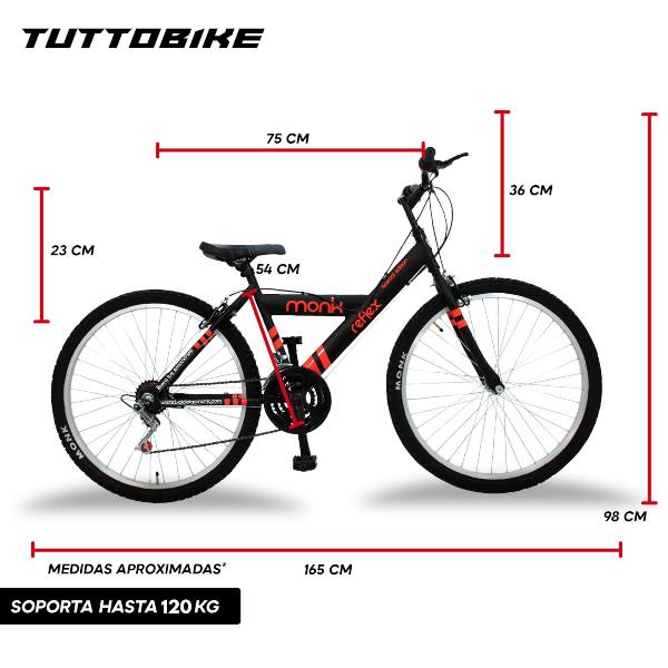 Bicicleta Montaña Rodada 26 18 Velocidades Monk StarBike Reflex Propiedades Reflejantes