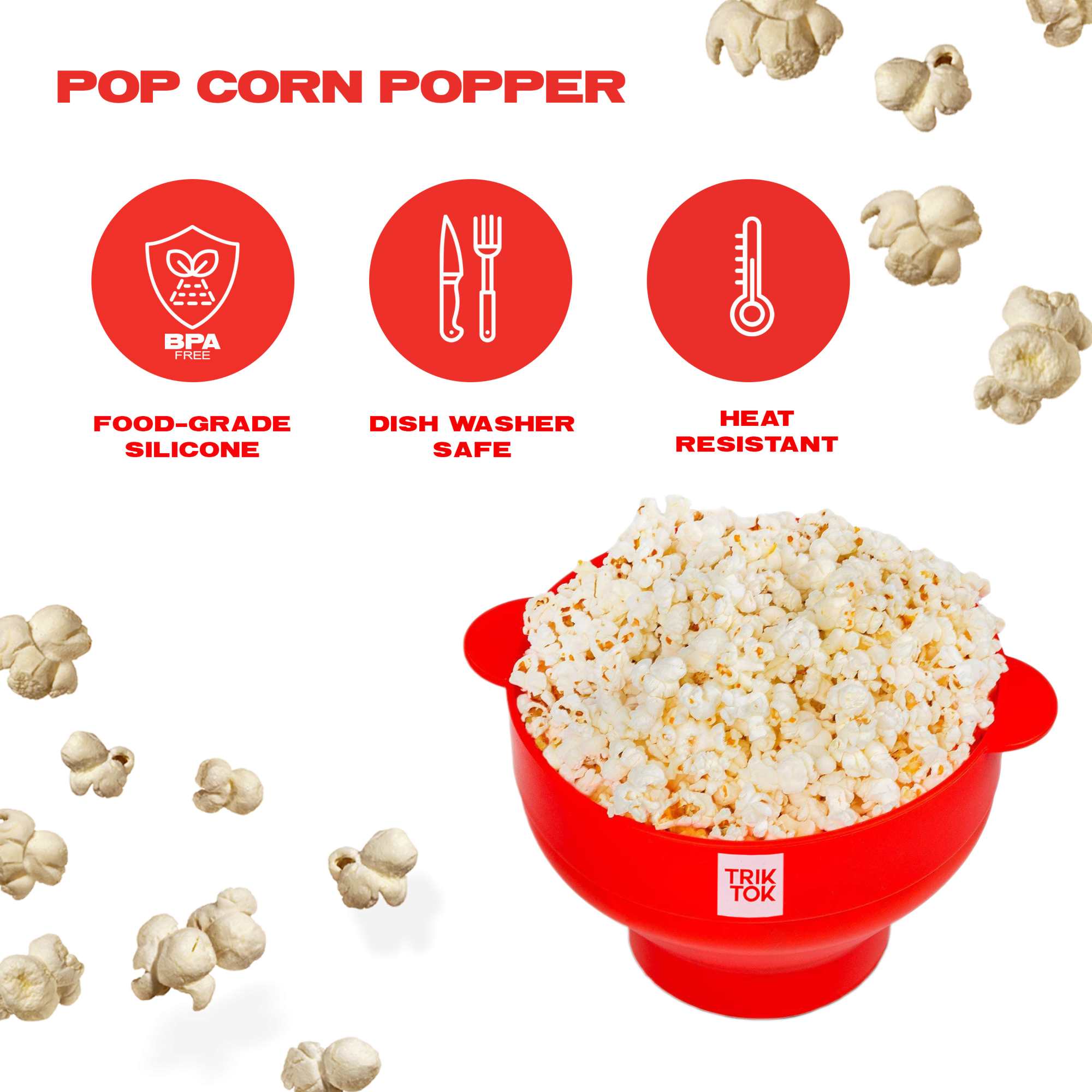 Molde para hacer palomitas de maíz de silicona para microondas TRIK TOK