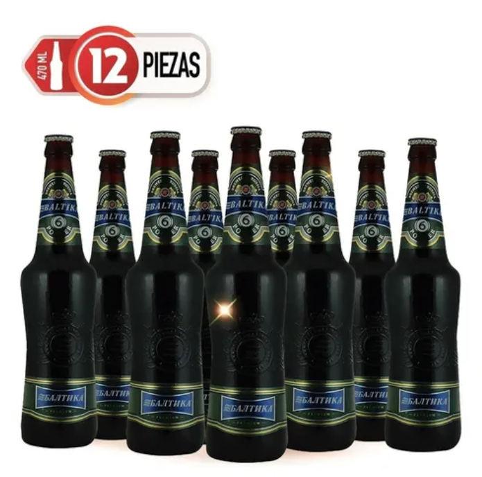 12 Pack Cerveza Baltika #6 470ml C/u