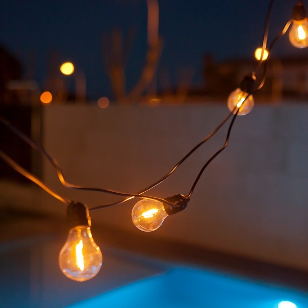 Set De Extensión Luces Led Guirnalda Vintage Enchufe Jardin