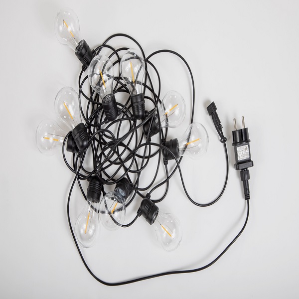 Set De Extensión Luces Led Guirnalda Vintage Enchufe Jardin