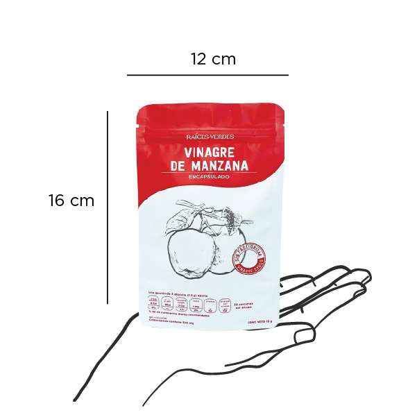 Cápsulas Vinagre de Manzana | 90 cápsulas - 500 mg | Raíces Verdes