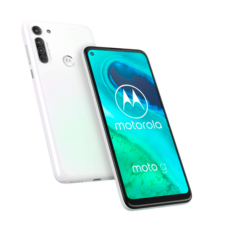 Celular Motorola Moto G8 4GB -64GB  - Blanco + Audifono + Power bank