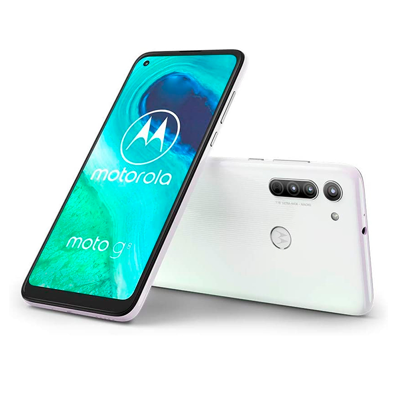 Celular Motorola Moto G8 4GB -64GB  - Blanco + Audifono + Power bank