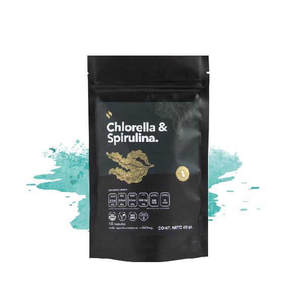 Cápsulas de Chlorella & Spirulina  | 120 Cápsulas -500 mg  