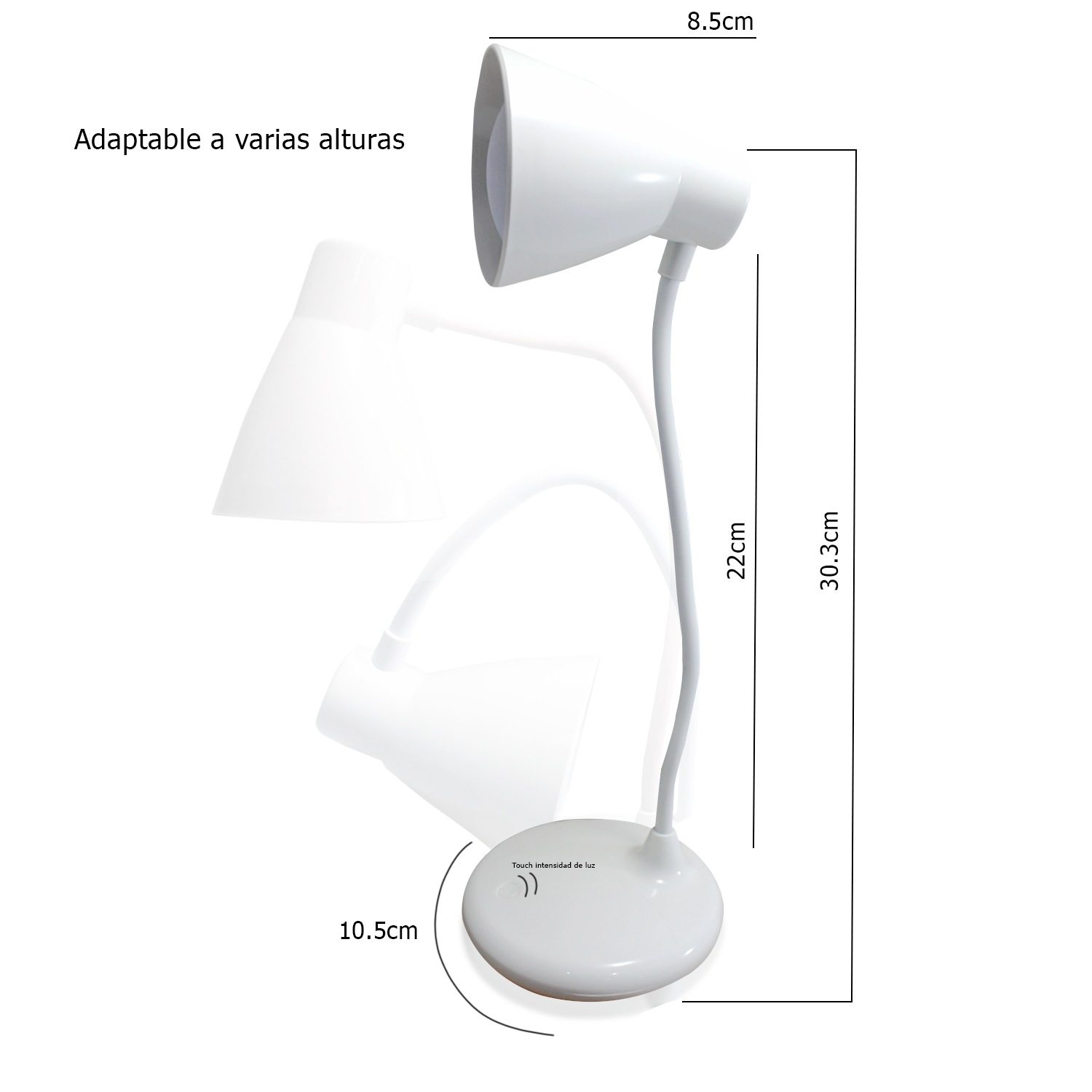 Lámpara De Escritorio Led Ajustable Cuello Flexible 360
