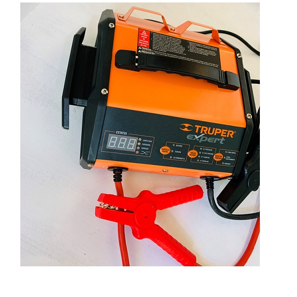 Cargador Rápido de Baterías con Arrancador para Autos Carros Camionetas Camiones Tractores Mecánica Truper Expert 