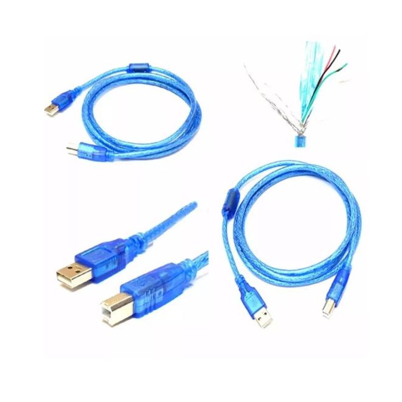 CABLE PARA IMPRESORA , ESCANER, MINI PRINTER, ETC USB-A A USB-B, 3 METROS, REFORZADO, AZUL