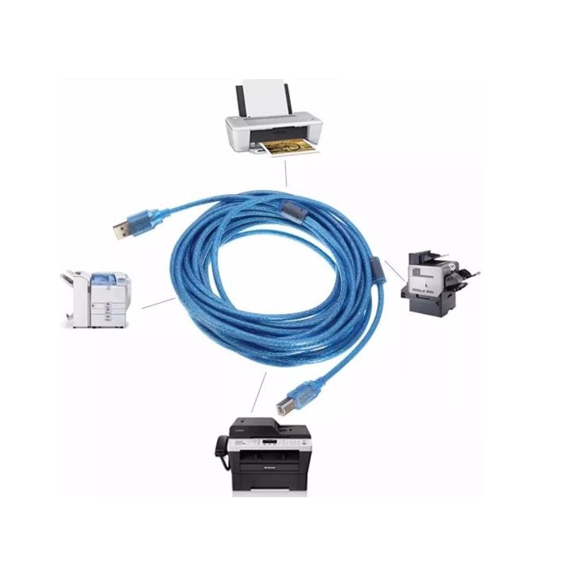 CABLE PARA IMPRESORA , ESCANER, MINI PRINTER, ETC USB-A A USB-B, 3 METROS, REFORZADO, AZUL