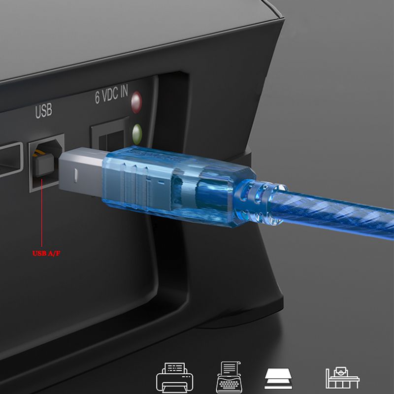 CABLE PARA IMPRESORA , ESCANER, MINI PRINTER, ETC USB-A A USB-B, 3 METROS, REFORZADO, AZUL