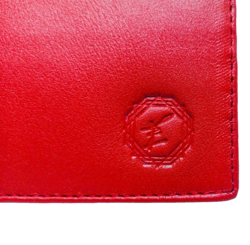 Cartera Color Rojo Maranello En Piel. 100% Piel
