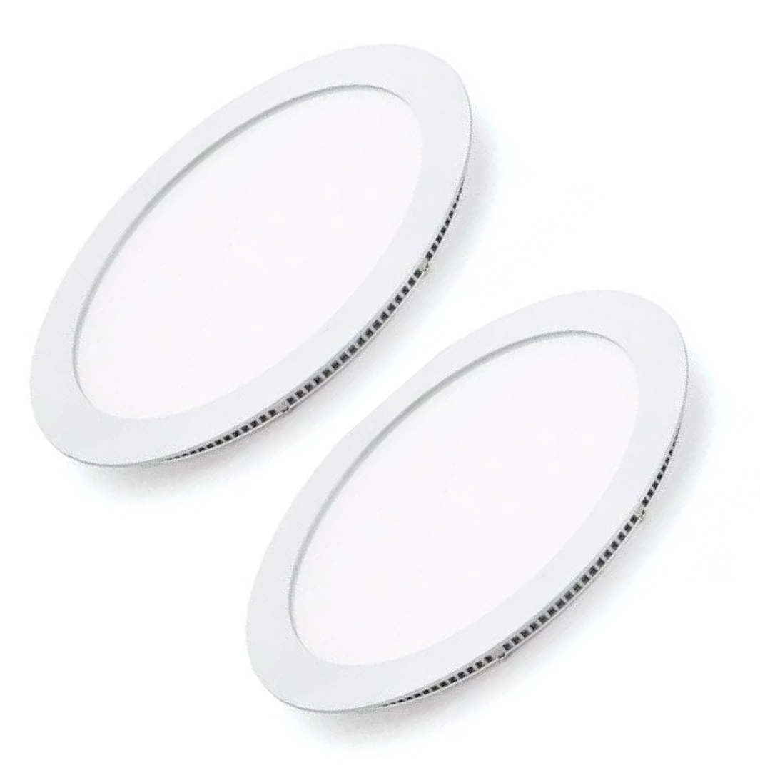 2 Panel Led Slim Redondo 12w Empotrable Luz Calida 