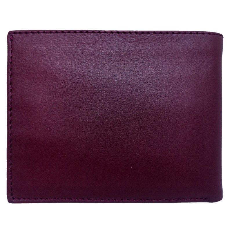 Cartera Color Vino Lisa En Piel. 100% De Piel Bn