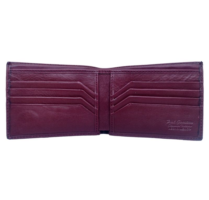 Cartera Color Vino Lisa En Piel. 100% De Piel Bn