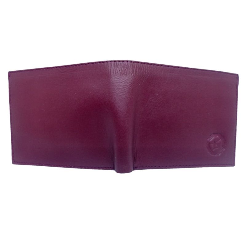 Cartera Color Vino Lisa En Piel. 100% De Piel Bn