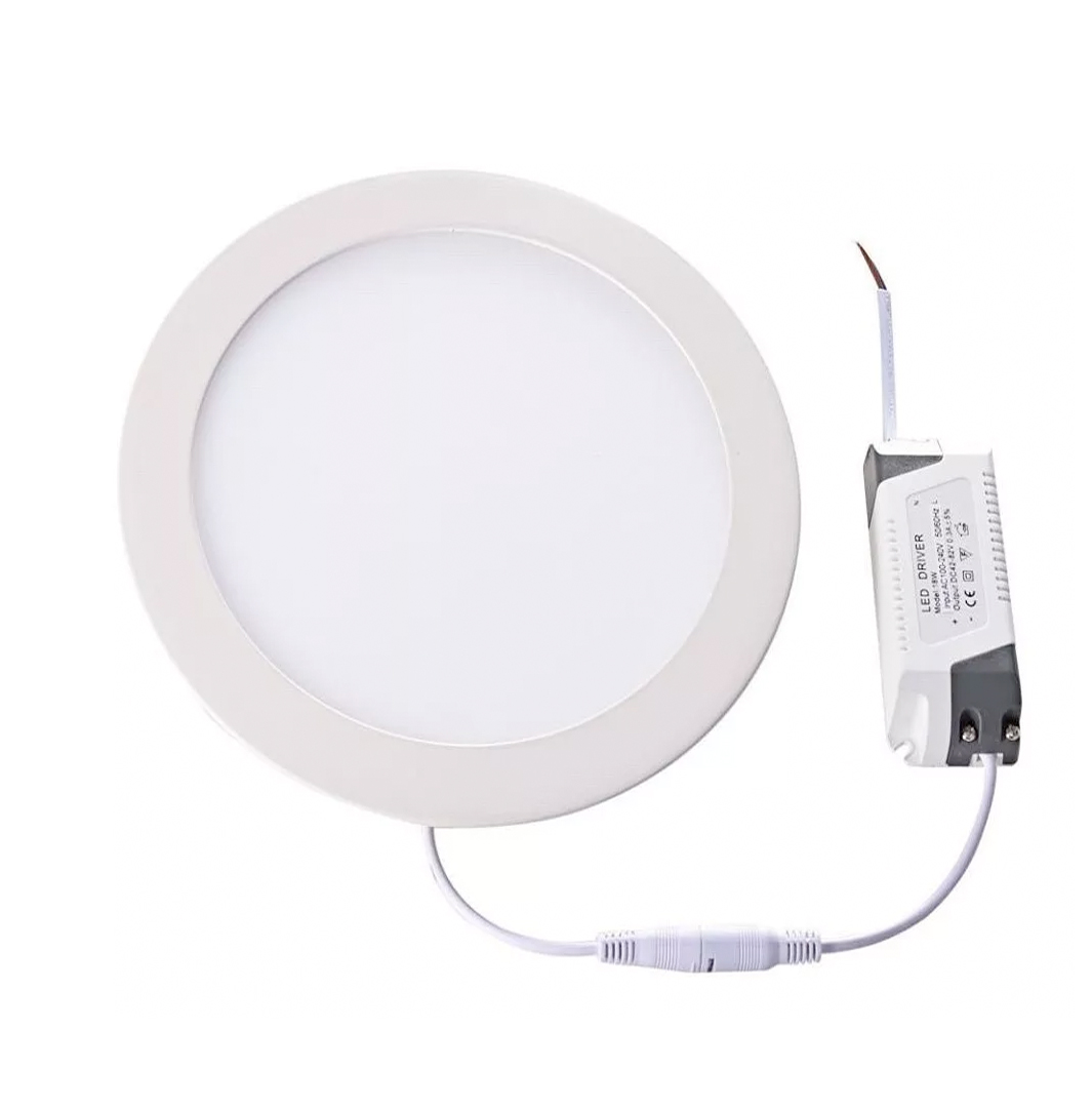 2 Panel Led Slim Redondo 12w Empotrable Luz Calida 