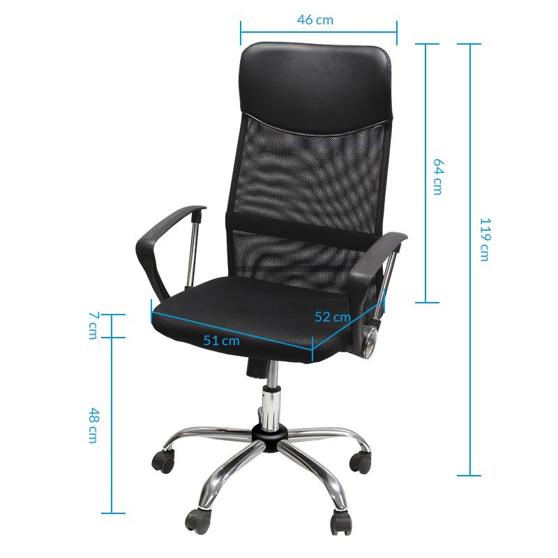 Silla Ejecutiva con Respaldo Alto De Malla Anti Transpiraste Base Metálica