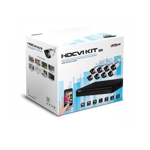 KIT DAHUA DVR 8 Canales y 8 Cámaras