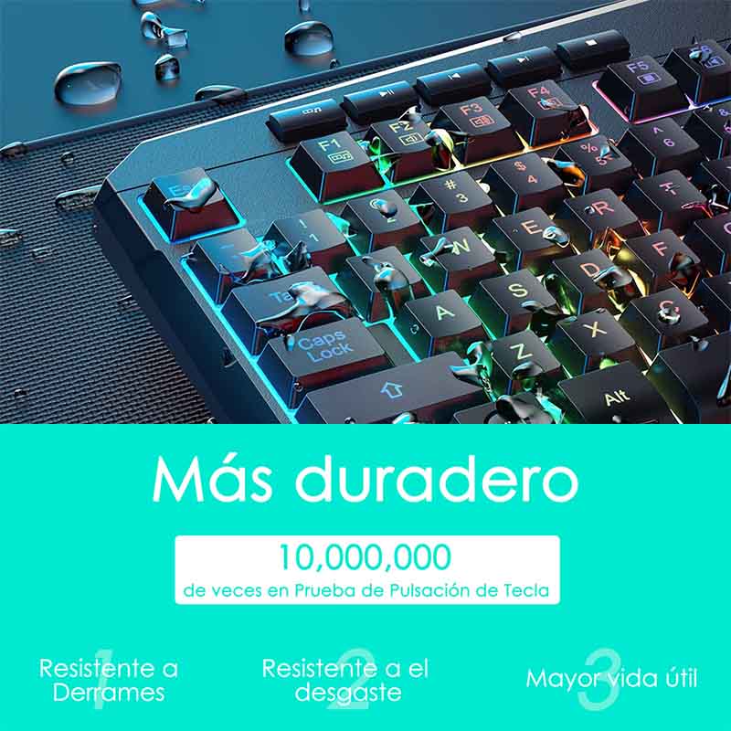 Teclado Gamer Alambrico Rgb Con Cable Usb Para Pc Y Mac