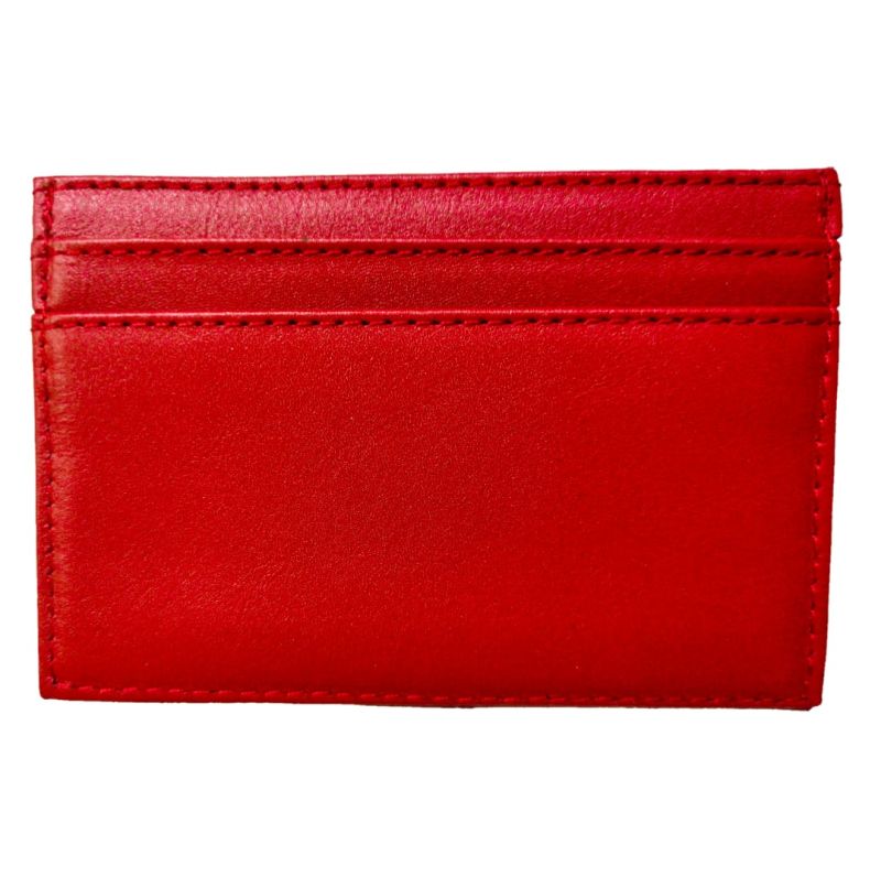 Tarjetero Color Rojo Completamente En Piel 100% Piel Enco