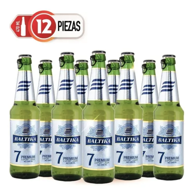 12 Pack Cerveza Baltika #7 470 Ml C/u