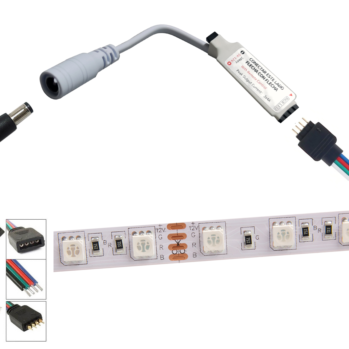 Mini Control inteligente WIFI Para Tira Led RGB