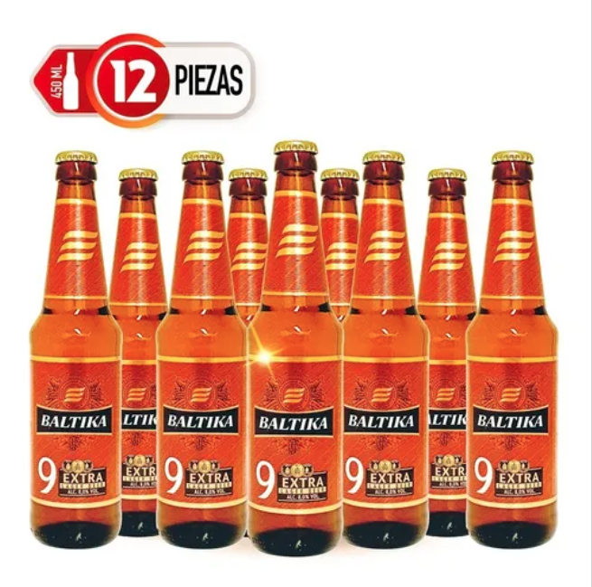 12 Pack Cerveza Baltika #9 470ml C/u