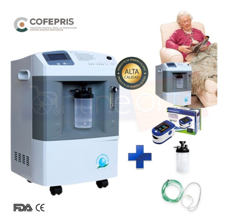 Concentrador De Oxigeno 10 Litros Longfian + Oximetro
