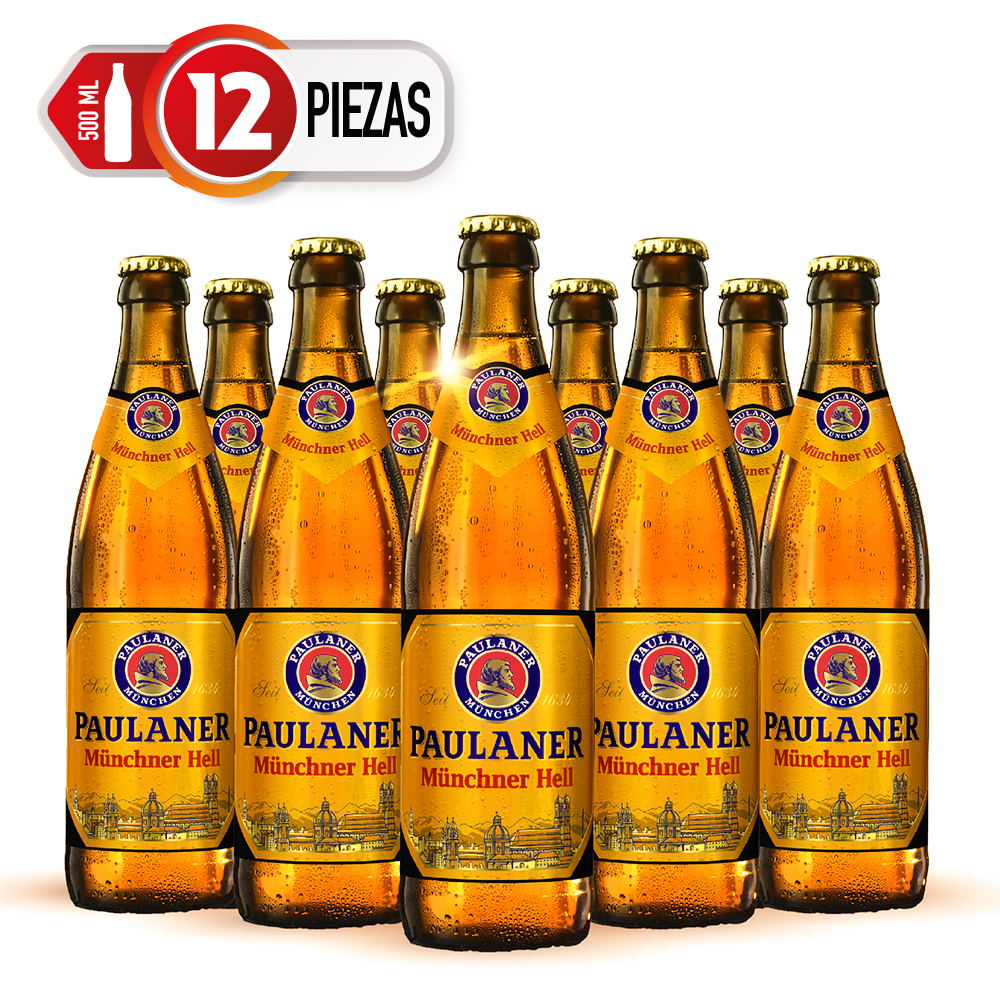 12 Pack Cerveza Paulaner Münchner Hell 500ml C/u