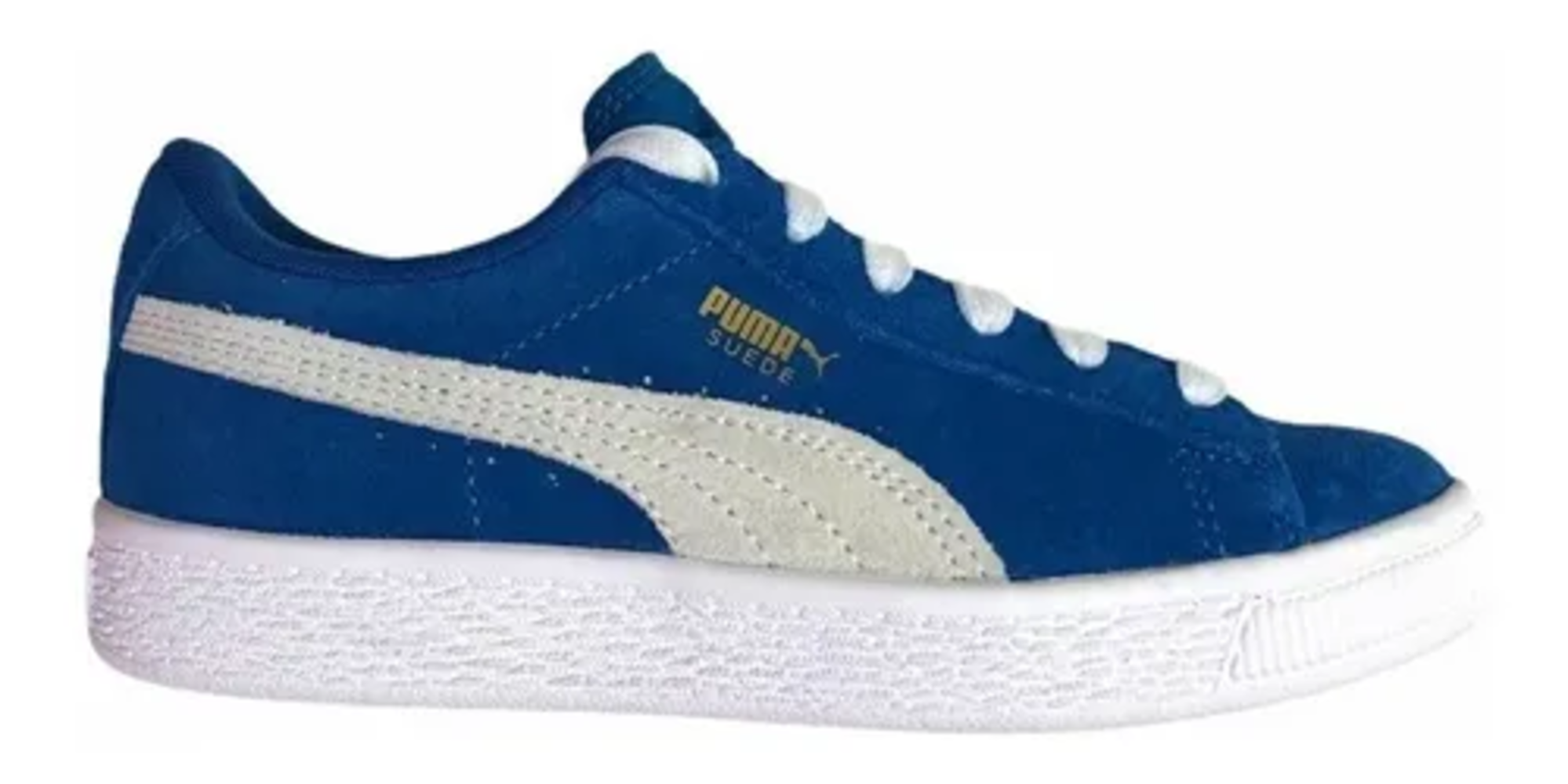 Tenis Puma Suede color azul de gamuza para niño